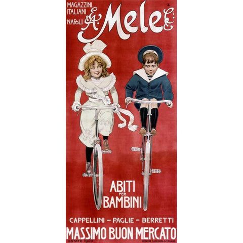 Mele and Ci / Abiti per Bambini Gold Ornate Wood Framed Art Print with Double Matting by Villa, Aleardo