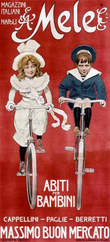 Mele and Ci / Abiti per Bambini Black Ornate Wood Framed Art Print with Double Matting by Villa, Aleardo