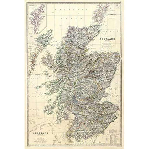 ComVintageite: Scotland, 1861 Black Modern Wood Framed Art Print with Double Matting by Johnston, Alexander Keith