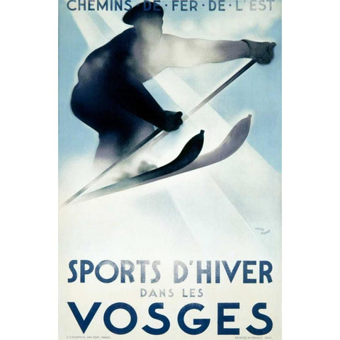 Vosges/Sports d’Hiver Black Modern Wood Framed Art Print by Theodoro