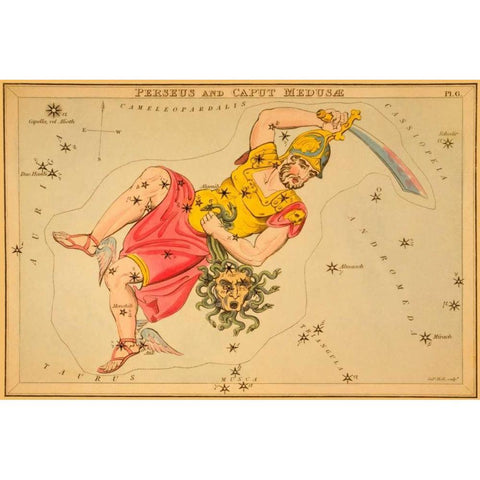 Perseus and Caput Medusæ, 1825 Black Modern Wood Framed Art Print by Aspin, Jehoshaphat