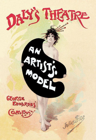 An Painters Model, 1895 White Modern Wood Framed Art Print with Double Matting by Price, Julius Mendes