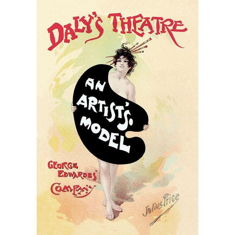 An Painters Model, 1895 Black Modern Wood Framed Art Print by Price, Julius Mendes