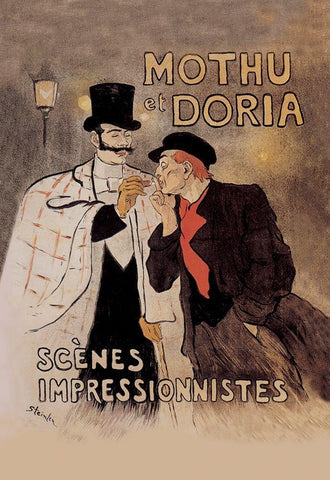 Mothu et Doria, 1893 White Modern Wood Framed Art Print with Double Matting by Steinlen, Theophile Alexandre