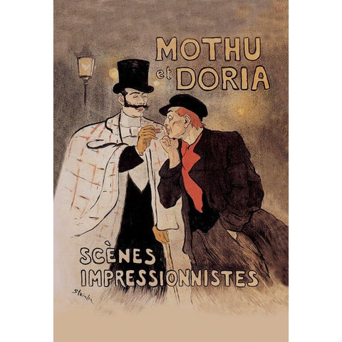 Mothu et Doria, 1893 White Modern Wood Framed Art Print by Steinlen, Theophile Alexandre