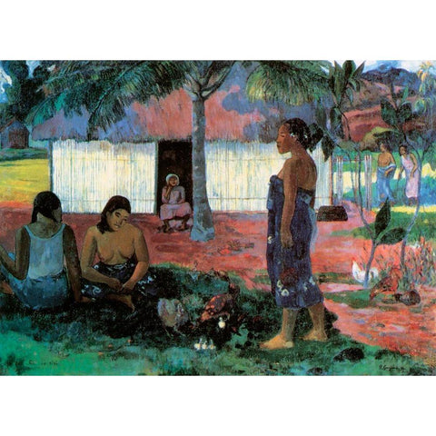 Why Are You Angry White Modern Wood Framed Art Print by Gauguin, Paul