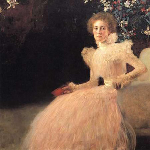 Portrait Of Sonja Knips 1898 Gold Ornate Wood Framed Art Print with Double Matting by Klimt, Gustav