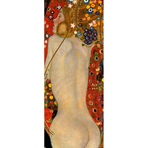 Sea Serpents IV Gold Ornate Wood Framed Art Print with Double Matting by Klimt, Gustav
