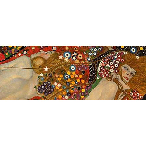 Sea Serpents VII Gold Ornate Wood Framed Art Print with Double Matting by Klimt, Gustav