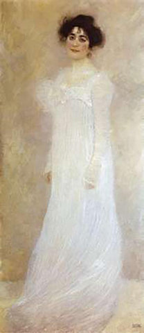 Serena Lederer 1899 Black Ornate Wood Framed Art Print with Double Matting by Klimt, Gustav
