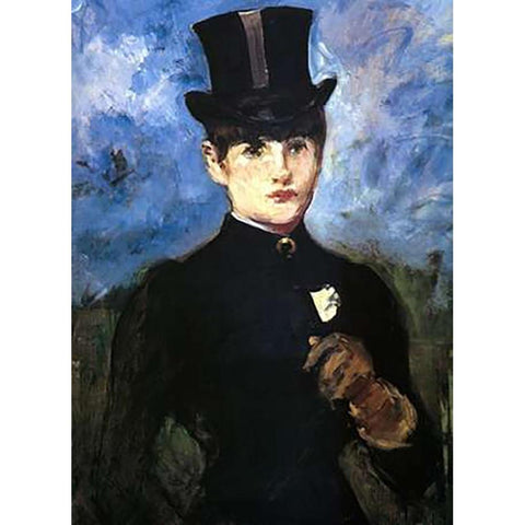 Amazon White Modern Wood Framed Art Print by Manet, Edouard