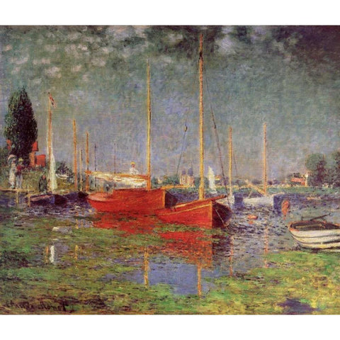 Argenteuil, 1875 White Modern Wood Framed Art Print by Monet, Claude