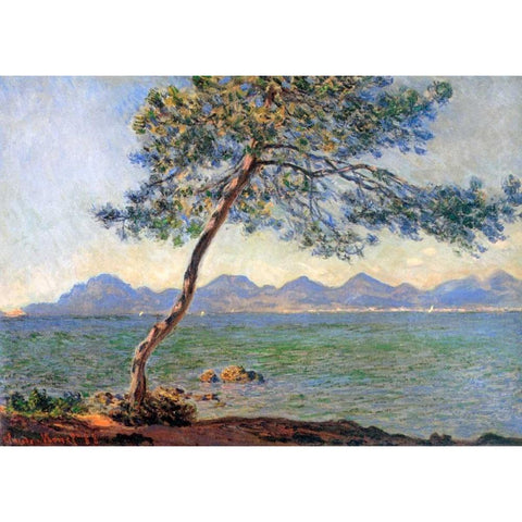 Au Cap DAntibes 1888 Gold Ornate Wood Framed Art Print with Double Matting by Monet, Claude