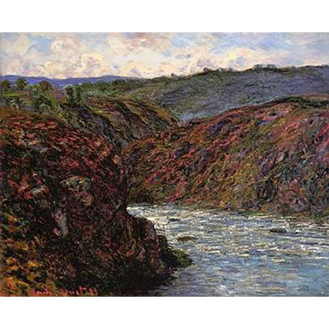 Au Confluent Des Deux Creuse White Modern Wood Framed Art Print by Monet, Claude