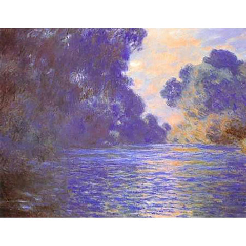 Branch Of The Seine Near Giverny 1897 Black Modern Wood Framed Art Print by Monet, Claude