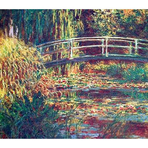 Le Bassin Aux Nympheas Harmonie Rose Gold Ornate Wood Framed Art Print with Double Matting by Monet, Claude