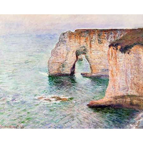 Manne-Porte Etreat Black Modern Wood Framed Art Print with Double Matting by Monet, Claude