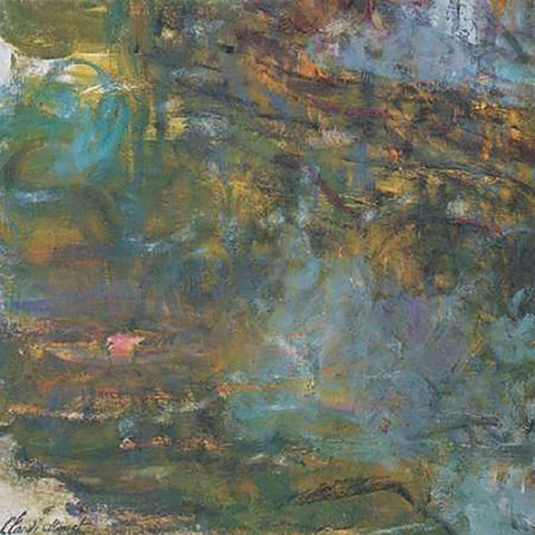 Nympheas Detail 1920 White Modern Wood Framed Art Print with Double Matting by Monet, Claude