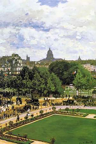 The Garden Of The Princess 1867 White Modern Wood Framed Art Print with Double Matting by Monet, Claude