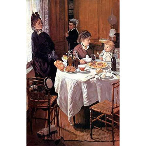 Luncheon (Le dejeuner), 1868 Black Modern Wood Framed Art Print by Monet, Claude
