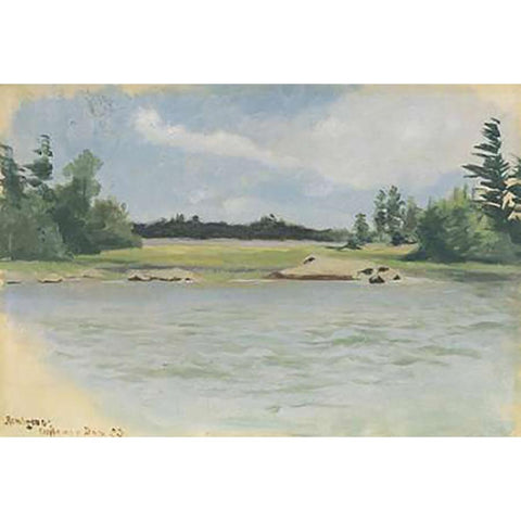 Chippewa Bay Gold Ornate Wood Framed Art Print with Double Matting by Remington, Frederic