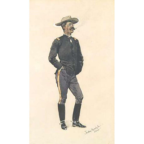 Lieutenant Hardie White Modern Wood Framed Art Print by Remington, Frederic