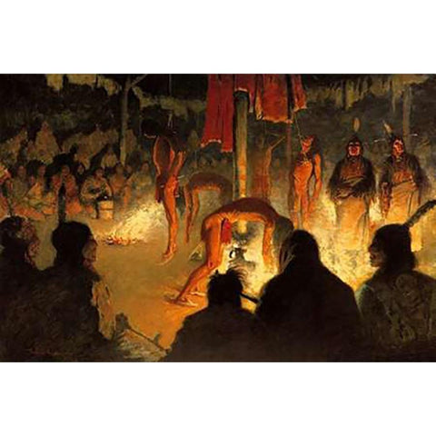 The Sundance Black Modern Wood Framed Art Print by Remington, Frederic