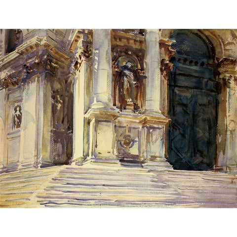 Venice, La Salute, 1909 Black Modern Wood Framed Art Print with Double Matting by Sargent, John Singer