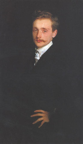 W Graham Robertson 1894 Black Ornate Wood Framed Art Print with Double Matting by Sargent, John Singer