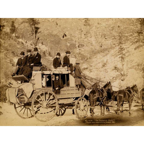 Deadwood Coach Black Modern Wood Framed Art Print by Grabill, John C.H.