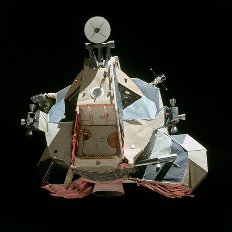 Challenger - the Apollo 17 Lunar Module, 1972 Black Modern Wood Framed Art Print by NASA
