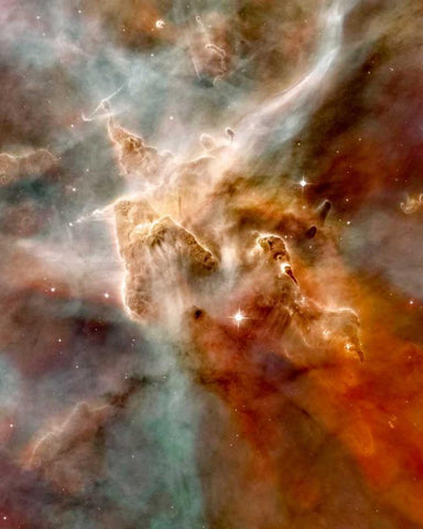 Carina Nebula Black Ornate Wood Framed Art Print with Double Matting by NASA