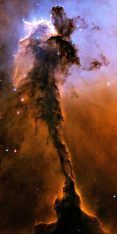Stellar Spire in the Eagle Nebula Black Ornate Wood Framed Art Print with Double Matting by NASA