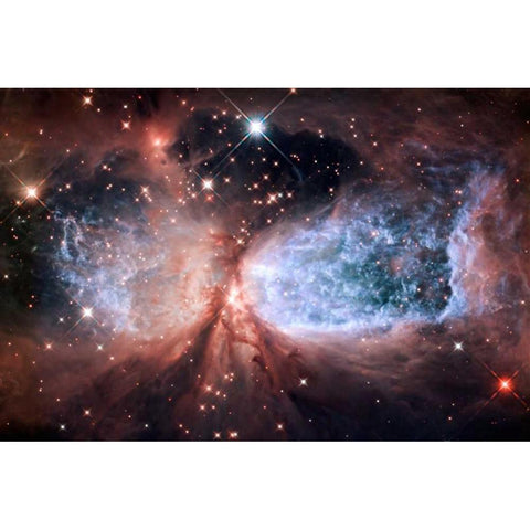Star-Forming Region S106 Black Modern Wood Framed Art Print with Double Matting by NASA