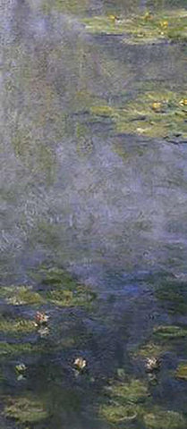 Water Lilies (Nympheas) IV (center) White Modern Wood Framed Art Print with Double Matting by Monet, Claude