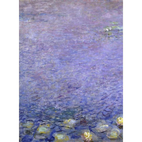 Water Lilies: Morning, c. 1914-26 - left White Modern Wood Framed Art Print by Monet, Claude