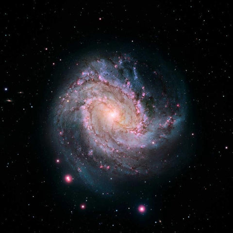 M83 - Spiral Galaxy - Hubble-Magellan Composite Black Modern Wood Framed Art Print by NASA