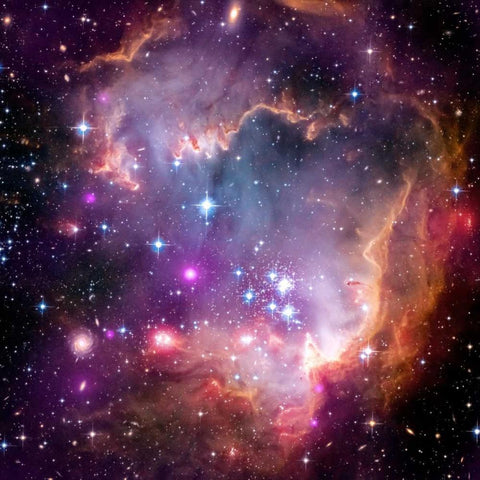 Under the Wing of the Small Magellanic Cloud Black Modern Wood Framed Art Print by NASA