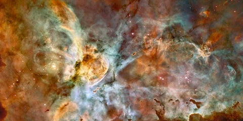 Carina Nebula Wide View White Modern Wood Framed Art Print with Double Matting by NASA