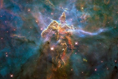 Mystic Mountain in the Carina Nebula Black Ornate Wood Framed Art Print with Double Matting by NASA