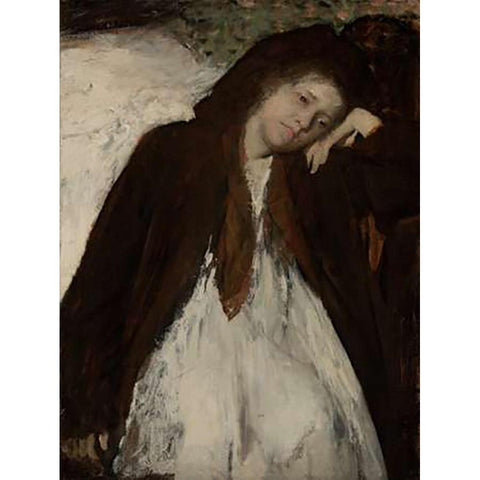 The Convalescent Gold Ornate Wood Framed Art Print with Double Matting by Degas, Edgar