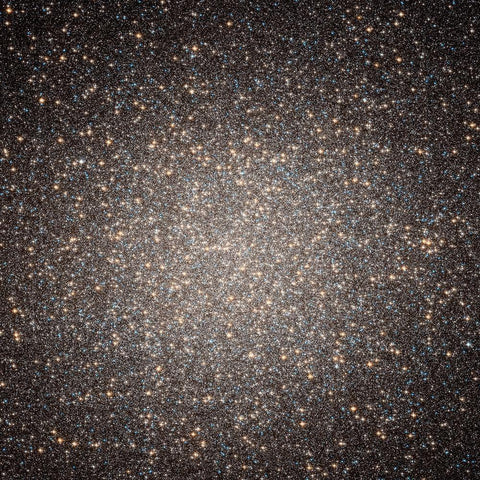 Starry Splendor in Core of Omega Centauri Black Ornate Wood Framed Art Print with Double Matting by NASA