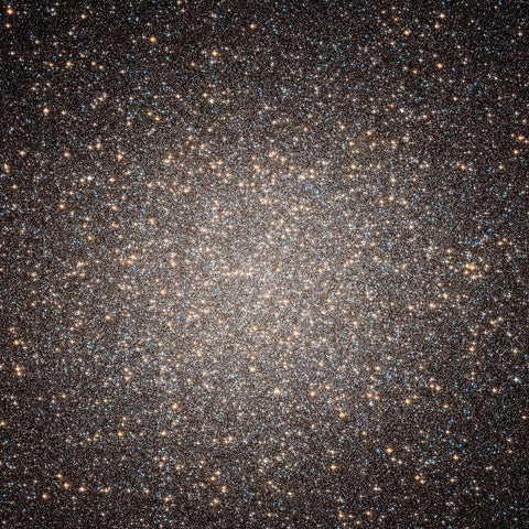 Starry Splendor in Core of Omega Centauri Black Modern Wood Framed Art Print by NASA