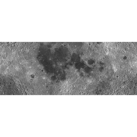 Unmarked Map of the Moon, Projection Black Modern Wood Framed Art Print by United States Geological Survey