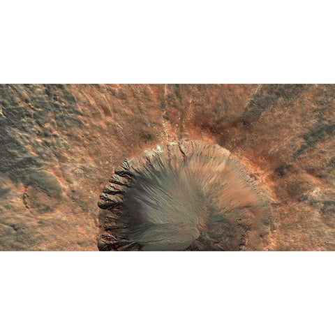 Mars HiRISE - Crater near Sirenum Fossae Black Modern Wood Framed Art Print by NASA