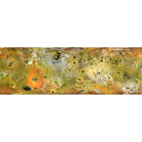 Surface of Io Composite from Gallileo Mission Gold Ornate Wood Framed Art Print with Double Matting by NASA