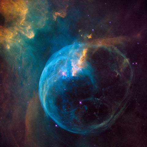 Bubble Nebula (NGC 7635) Black Modern Wood Framed Art Print by NASA