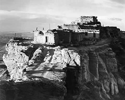 Walpi, Arizona, 1941 White Modern Wood Framed Art Print with Double Matting by Adams, Ansel