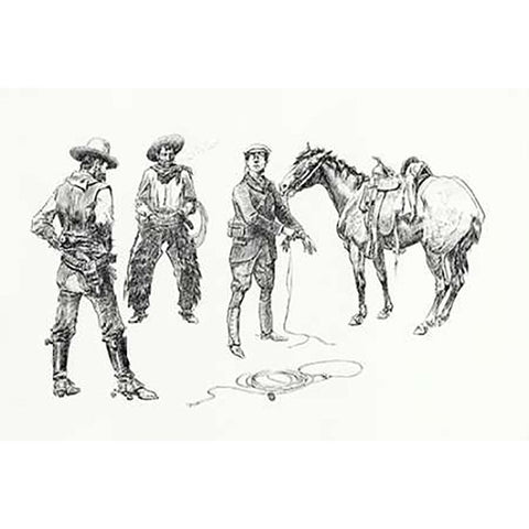 The Initiation of the Tenderfoot, 1899 White Modern Wood Framed Art Print by Russell, Charles