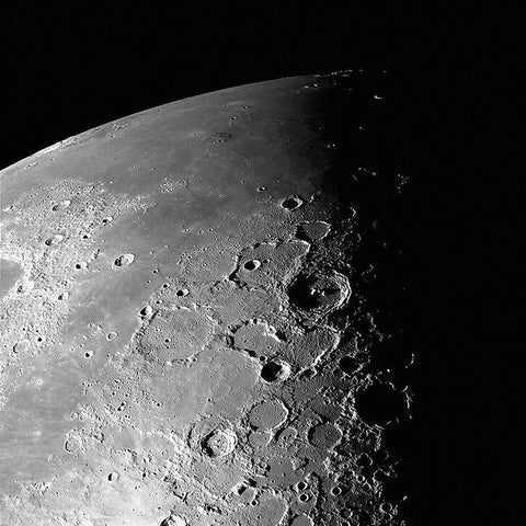 Moon - North Pole, 01/29/1996 Black Modern Wood Framed Art Print by NASA